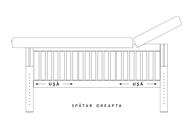 Masă de masaj Bella cu spătar dreapta